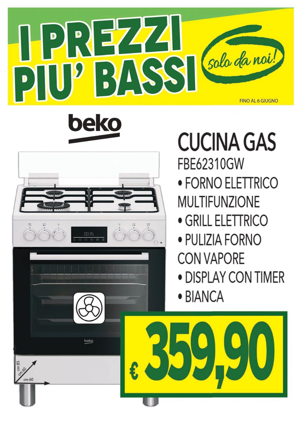 CUCINA BEKO FBE62310GW